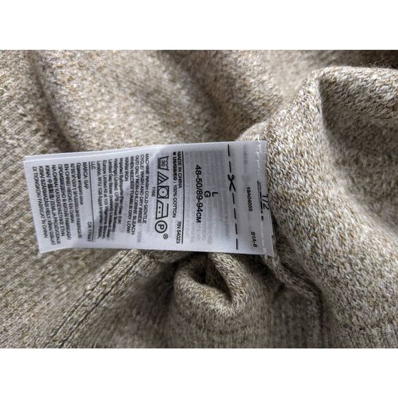 Gap 100% Cotton Crewneck Sweater Tan Herringbone Mens L Large NWT - Picture 4 of 6